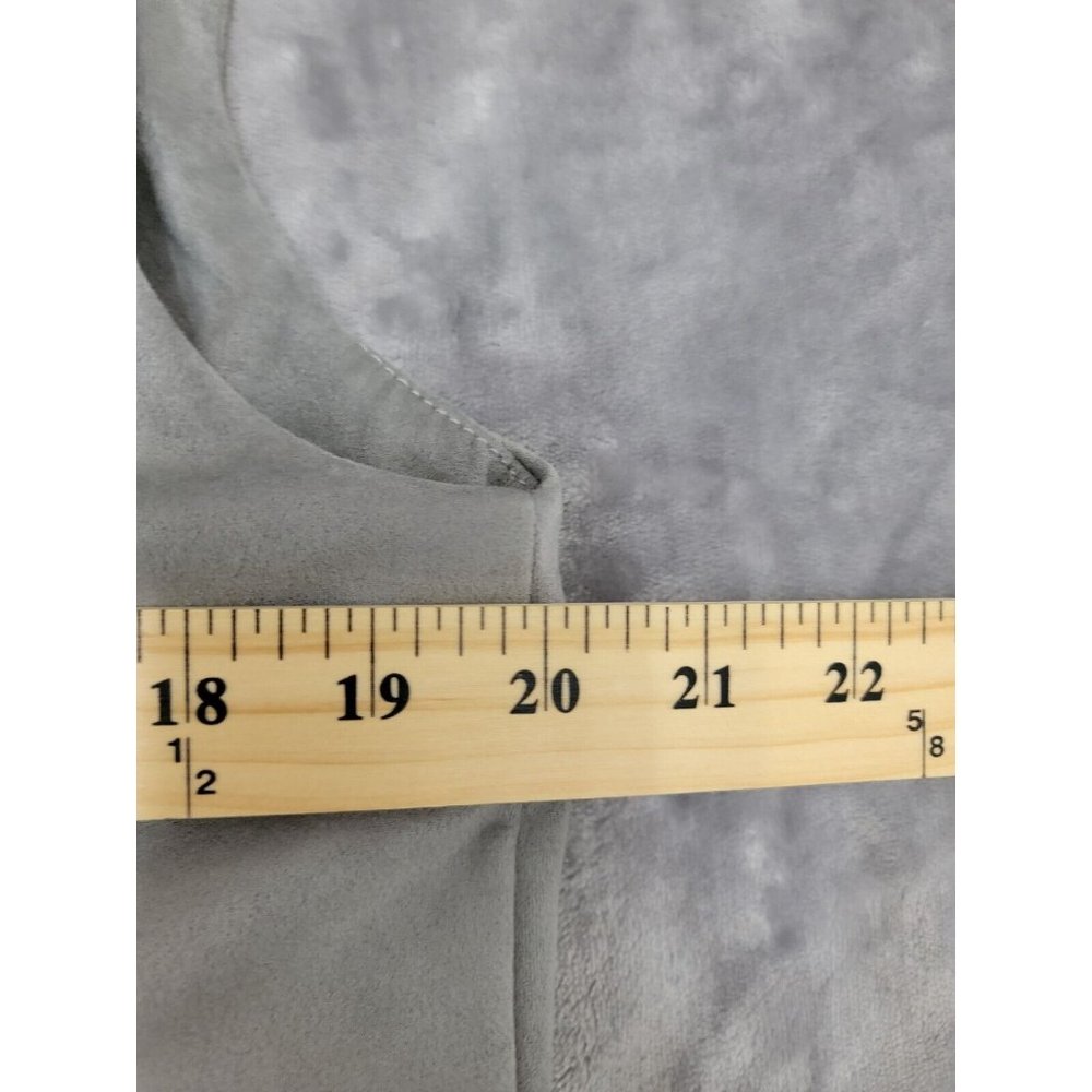 PHILOSOPHY Faux Suede, Lined, Zip, Moto Vest Size Large Gray - Picture 4 of 5